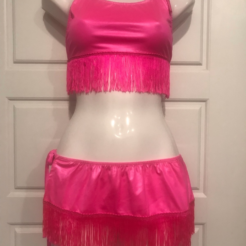 Pink Tie Up Skirts set